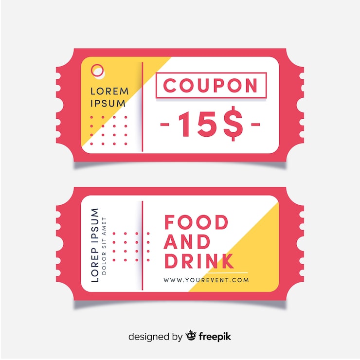 Vecteur gratuit modèle de coupon moderne avec design plat