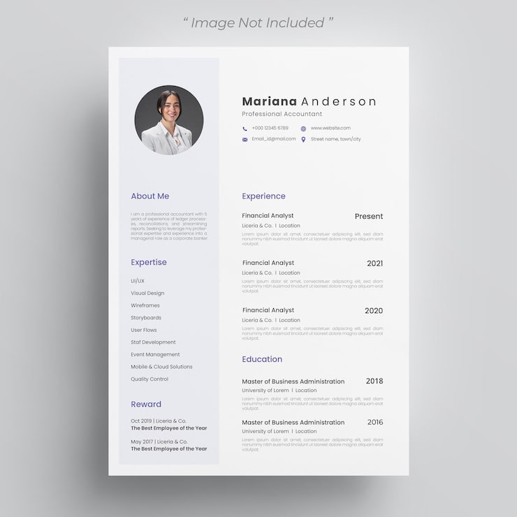 Vecteur gratuit modèle de cv ou de cv professionnel moderne et minimal