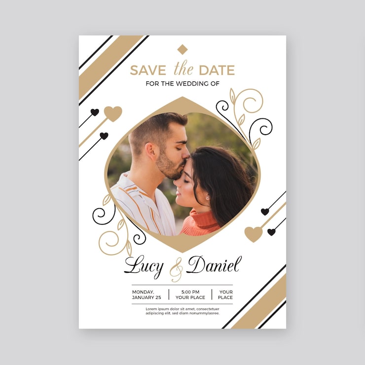 Vecteur gratuit modèle d'invitation de mariage