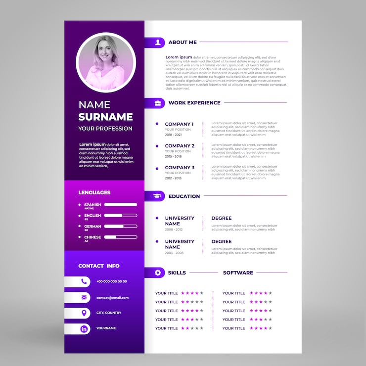 Vecteur gratuit modèle de kit de presse de gradient