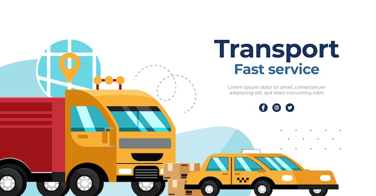 Vecteur gratuit modèle de transport dessiné à la main