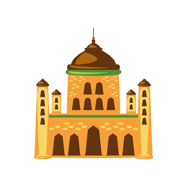 Vecteur gratuit la mosquée d'idul fitri