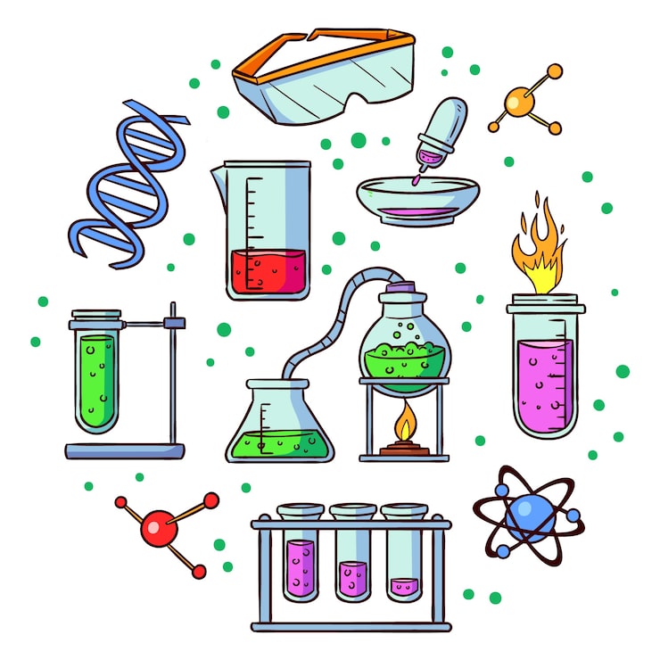 Vecteur gratuit objets de laboratoire scientifique