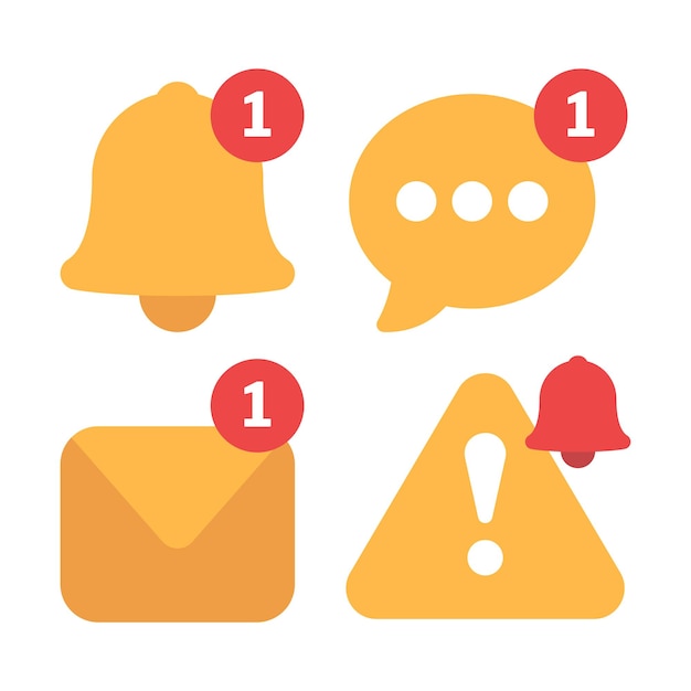 Vecteur gratuit pack de notifications