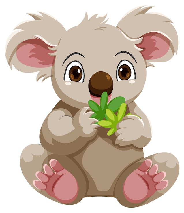 Vecteur gratuit personnage de dessin animé mignon koala isolé