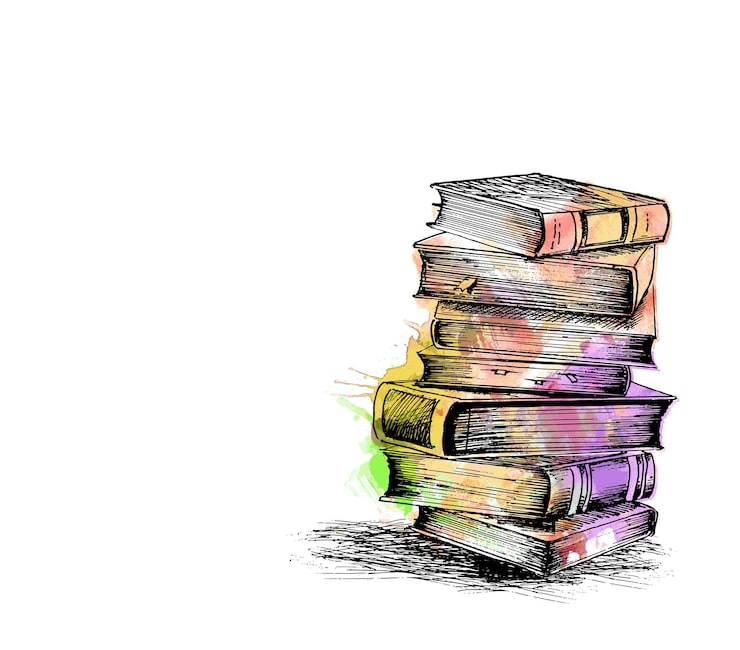 Vecteur gratuit pile de livres isolé sur fond blanc