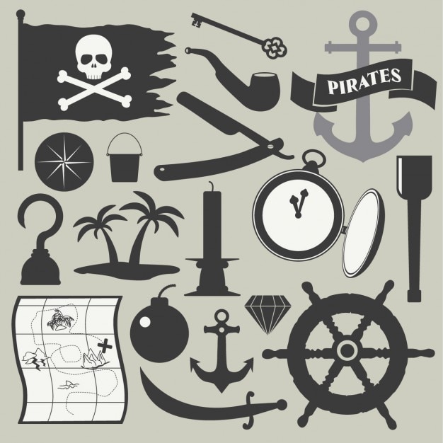 Vecteur gratuit pirate element set