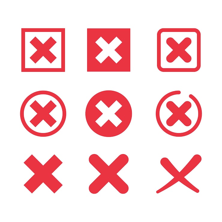 Vecteur gratuit plusieurs croix rouges différentes