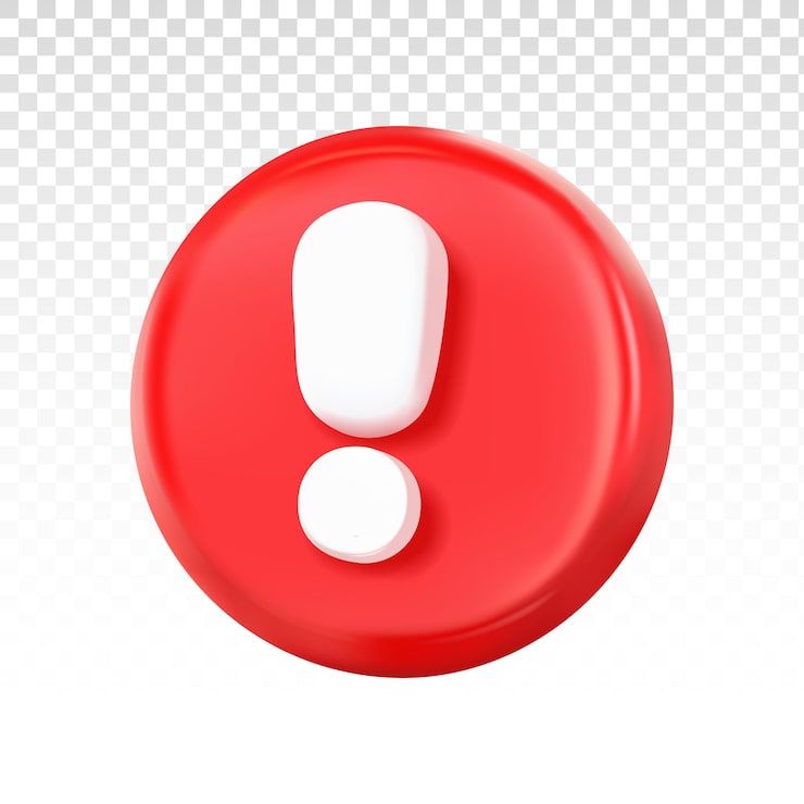 Vecteur gratuit point d'exclamation rouge, alerte, panneau d'avertissement, symbole, icône, attention, danger, erreur, avis, important, risque, prudence