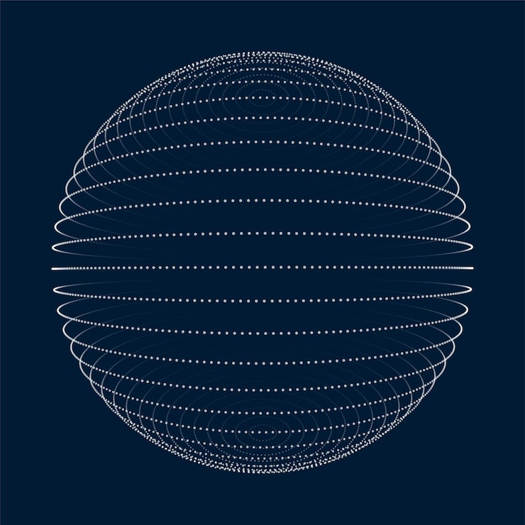 Vecteur gratuit points de globe de grille 3d abstraite dans la conception de vecteur de style technologie