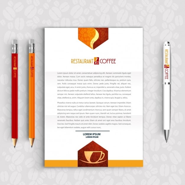 Vecteur gratuit restaurant café lettre et pencils logo ensemble