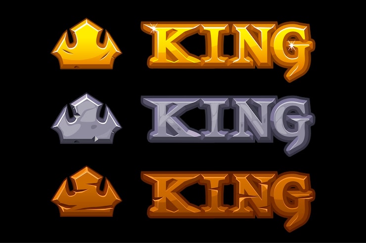 Vecteur gratuit roi des logos texturaux.
