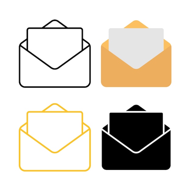 Vecteur gratuit set de styles multiples d'enveloppe de courrier électronique
