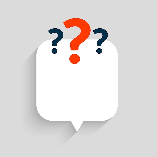 Vecteur gratuit signe d'interrogation pour les requêtes et les faq avec bulle de discussion