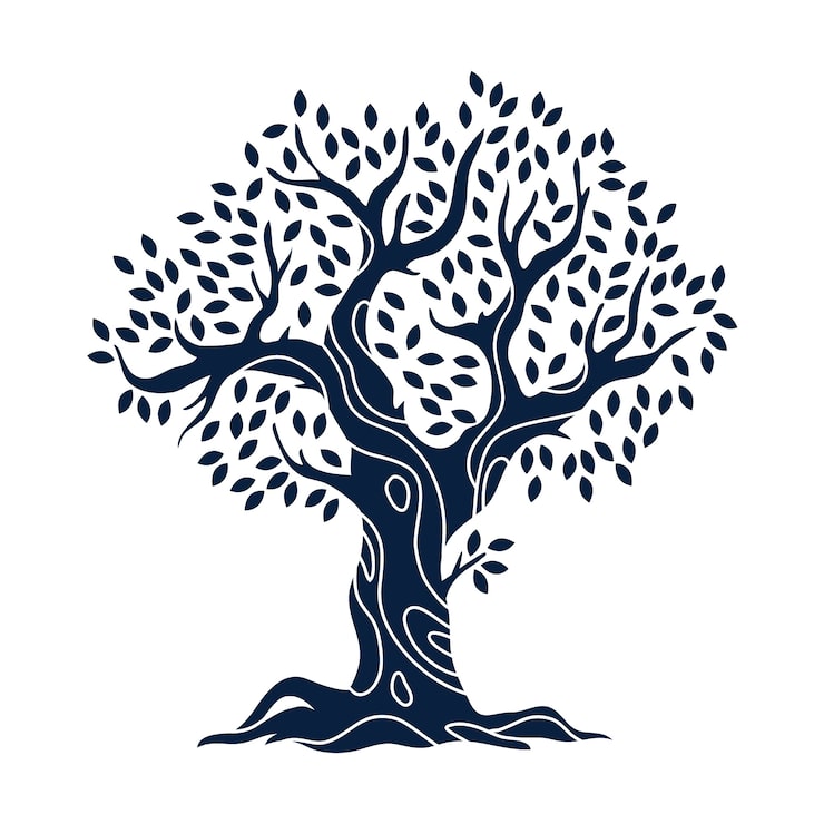Vecteur gratuit silhouette d'arbre généalogique de conception plate