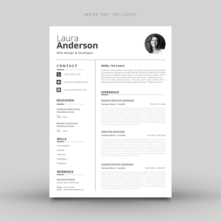Vecteur gratuit simple cv tamplte moderne