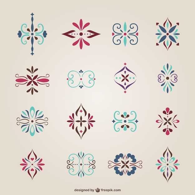 Vecteur gratuit simples ornements de style arabe