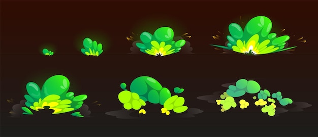 Vecteur gratuit sprites verts pour le jeu ou l'animation