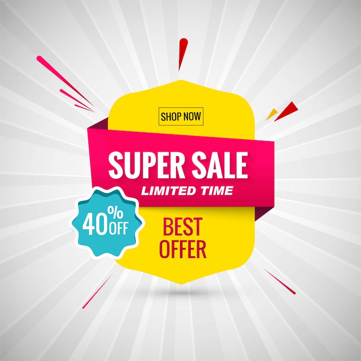 Vecteur gratuit super vente bannière design. illustration vectorielle