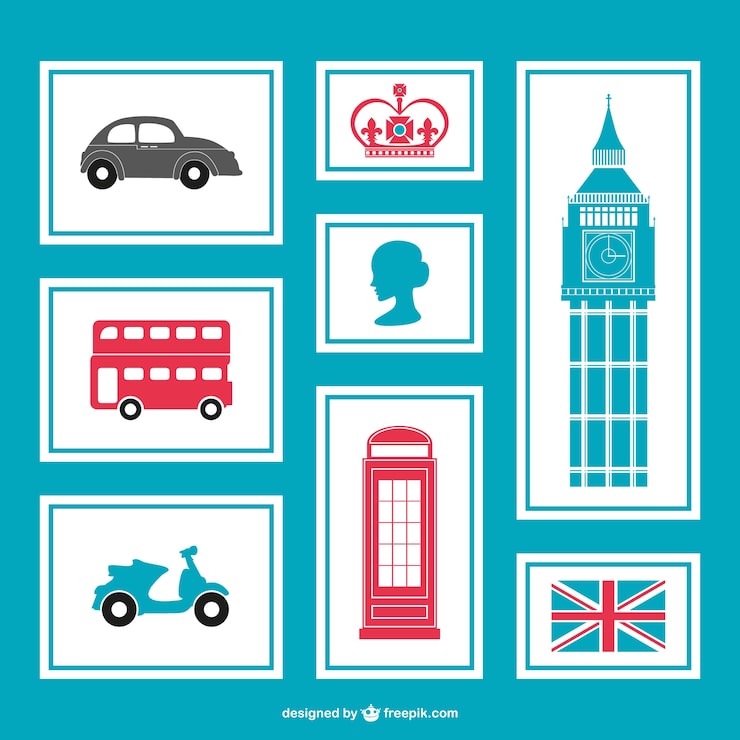 Vecteur gratuit symboles de londres