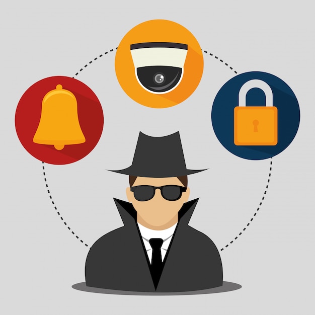 Vecteur gratuit système de sécurité et technologies