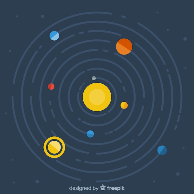 Vecteur gratuit système de système solaire classique avec un design plat