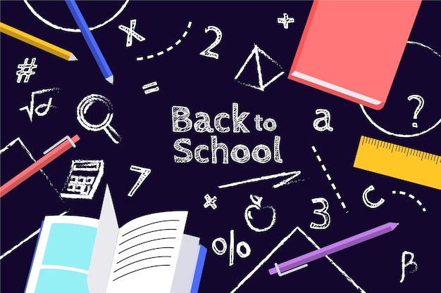 Vecteur gratuit tableau noir de retour à l'école