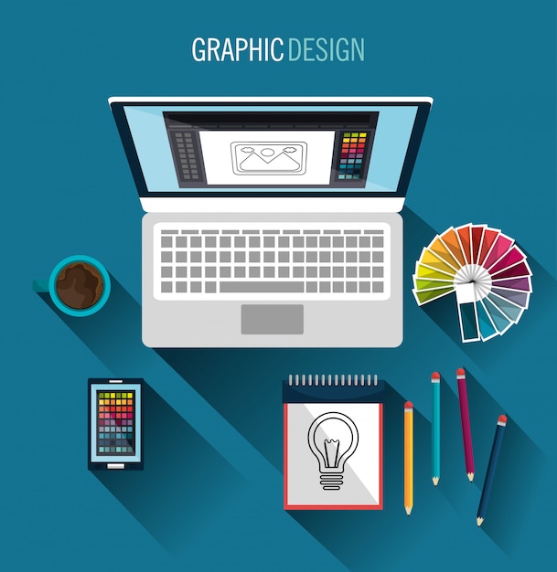 Vecteur gratuit thème de l'art graphique et de la profession