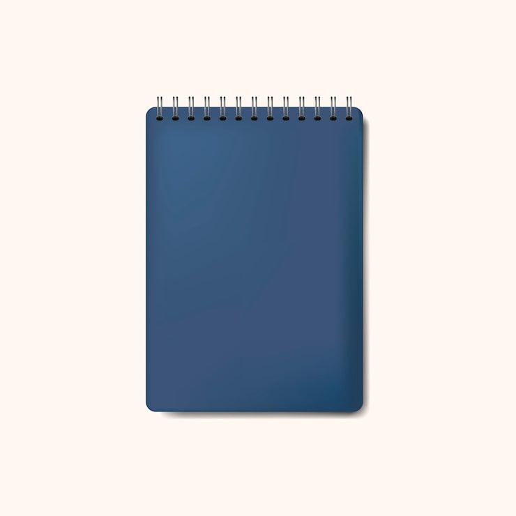 Vecteur gratuit vecteur isolé maquette de cahier bleu en spirale