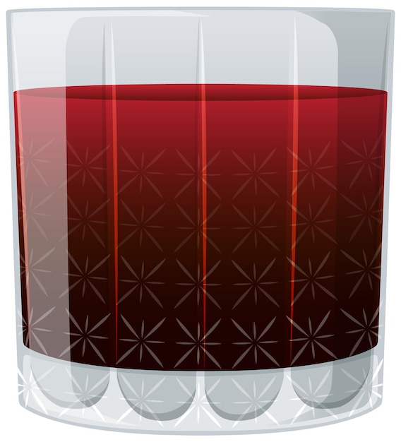 Vecteur gratuit un verre élégant de boisson rouge