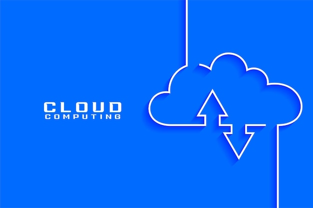 Vecteur gratuit visualisation du concept de cloud computing dans le style de ligne
