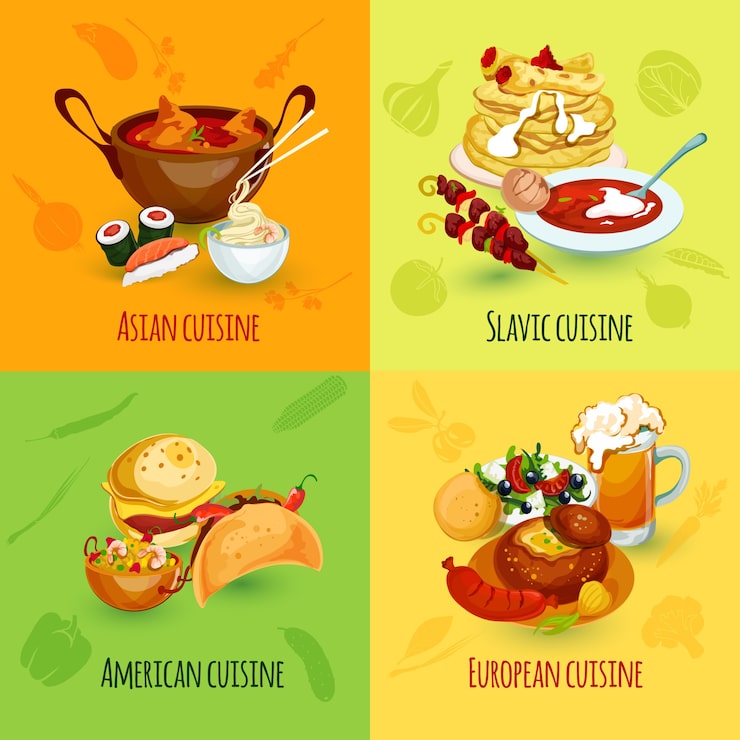 Vecteur gratuit world food set