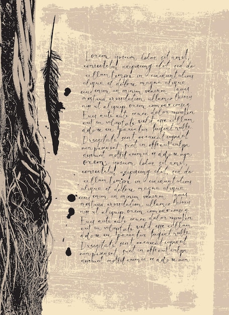 Vecteur bannière avec arbre et texte