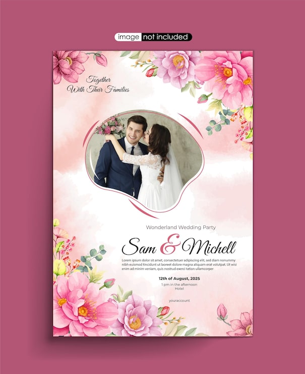 Vecteur carte d'invitation de mariage