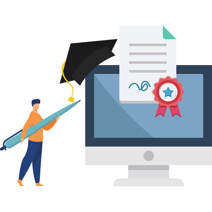Vecteur certificat de suivi du cours illustration