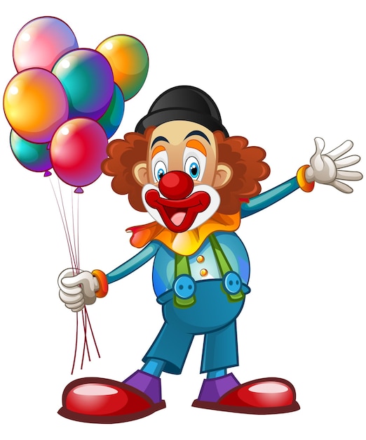 Vecteur clown vectoriel avec des ballons7