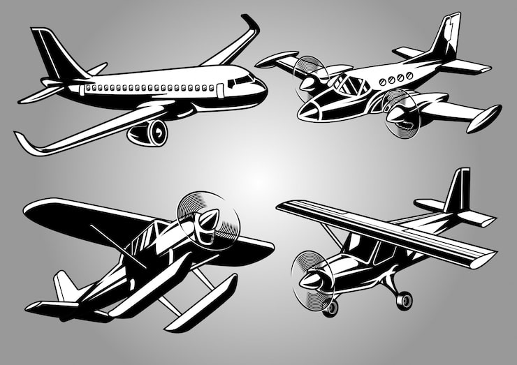Vecteur collection d'avion moderne