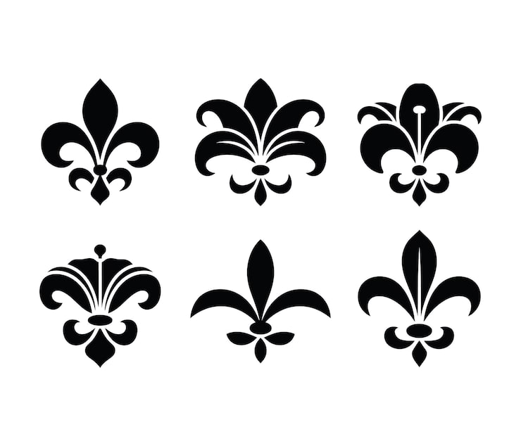 Vecteur collection de symboles stylisés de fleur-de-lis à diverses fins de conception
