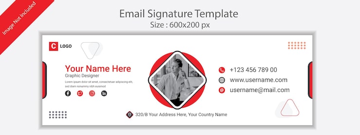 Vecteur conception de modèle de signature de courrier électronique d'entreprise