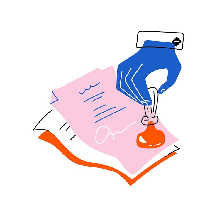 Vecteur contrat d'affaires