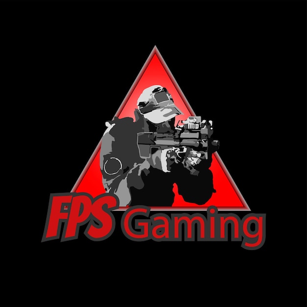 Vecteur création de logo de jeu de tir fps