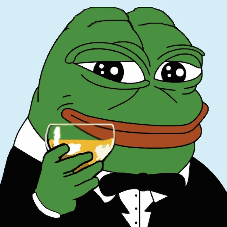 Vecteur dapper pepe en train de prendre un verre