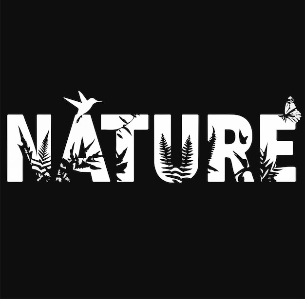 Vecteur design typographique nature