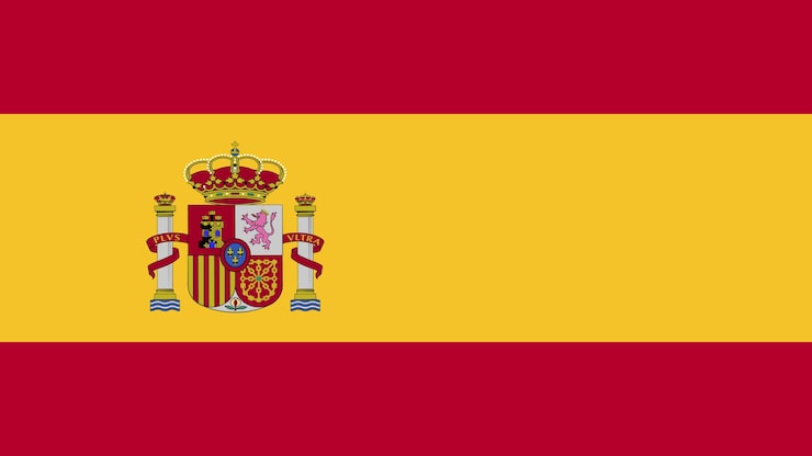 Vecteur un drapeau de l'espagne avec le mot espagne dessus