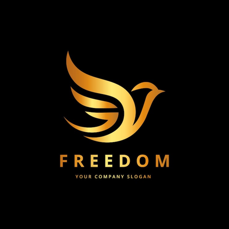 Vecteur l'élégant logo de l'oiseau doré représentant la liberté et la paix