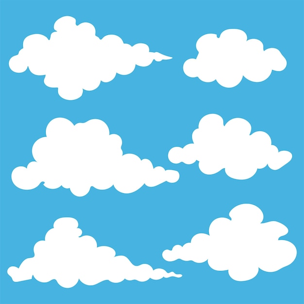 Vecteur ensemble d'icônes de nuages vectoriels