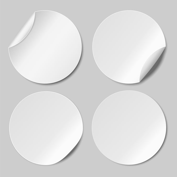 Vecteur ensemble de modèle d'autocollants en papier rond illustration vectorielle bannière web