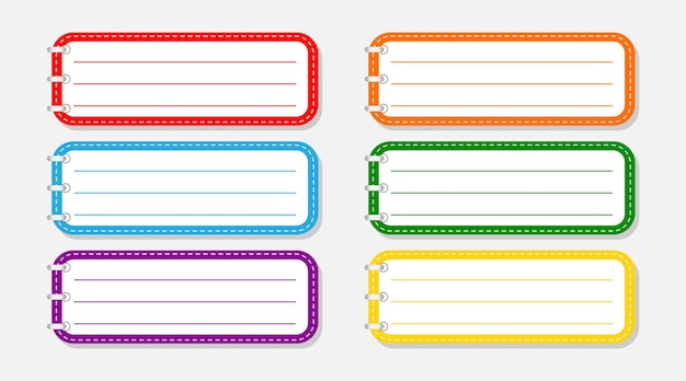 Vecteur étiquettes pour ordinateur portable et modèle de bloc-notes conception vectorielle