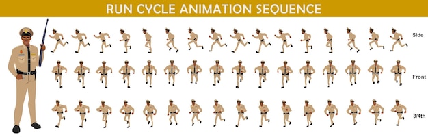 Vecteur exécuter la séquence d'animation du cycle