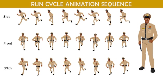 Vecteur exécuter la séquence d'animation du cycle